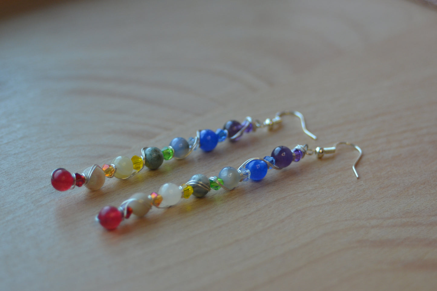 🌈 Chakra Alignment Earrings – “Celestial Flow”