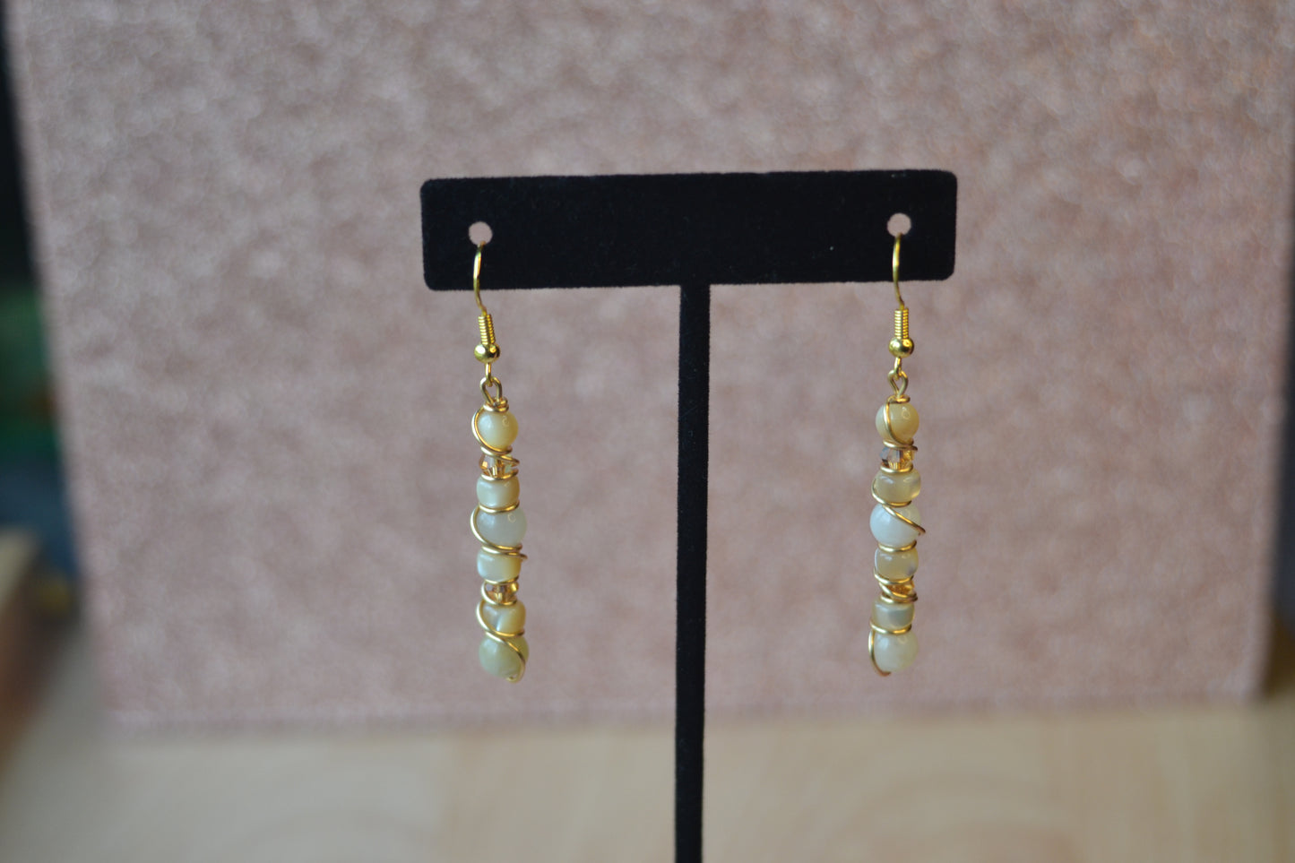 🌞 Citrine & Mother of Pearl Gracelettes Set – “Sunlit Serenity”