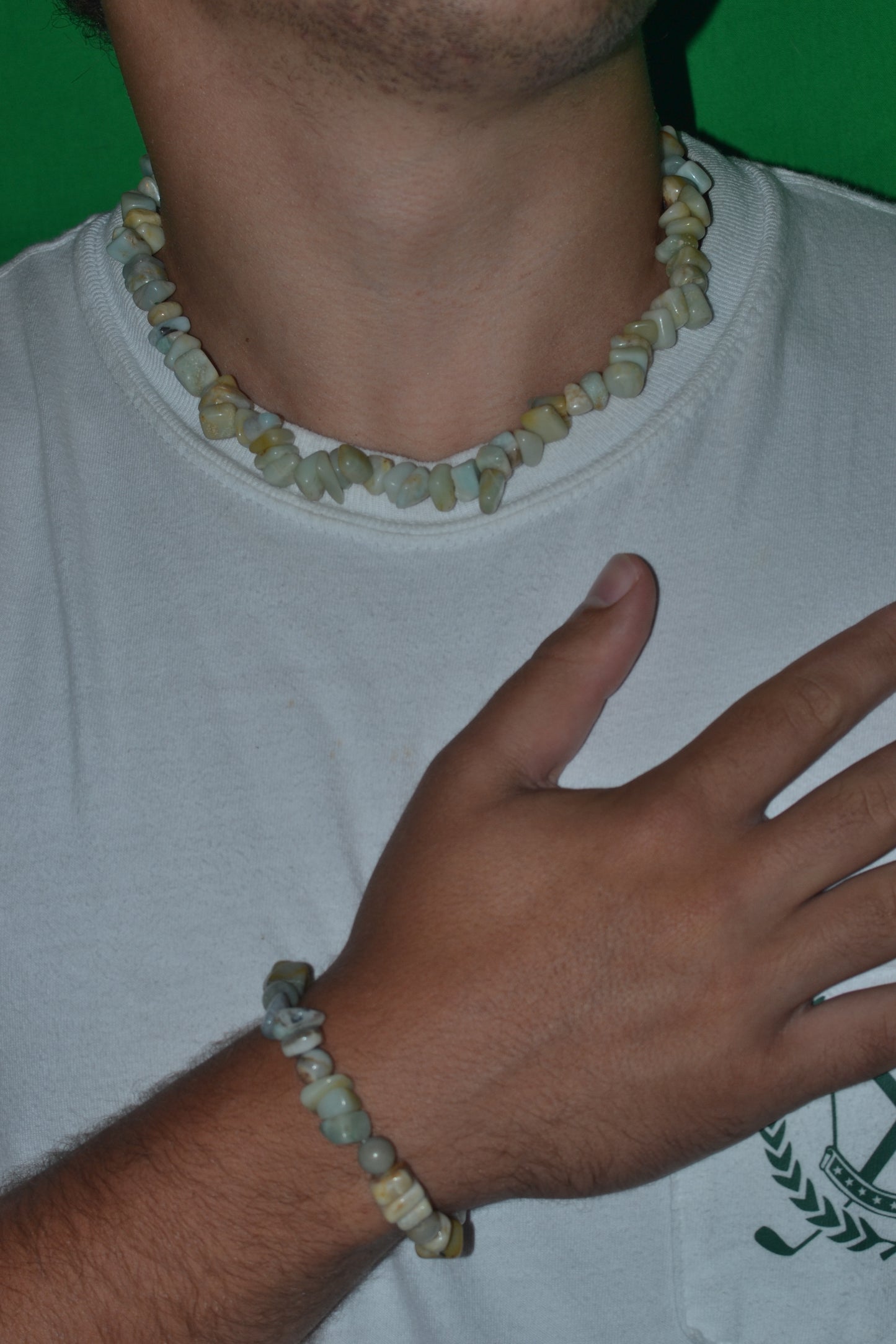 Chunky Amazonite Choker – Truth, Boundaries & Ocean Power (18")