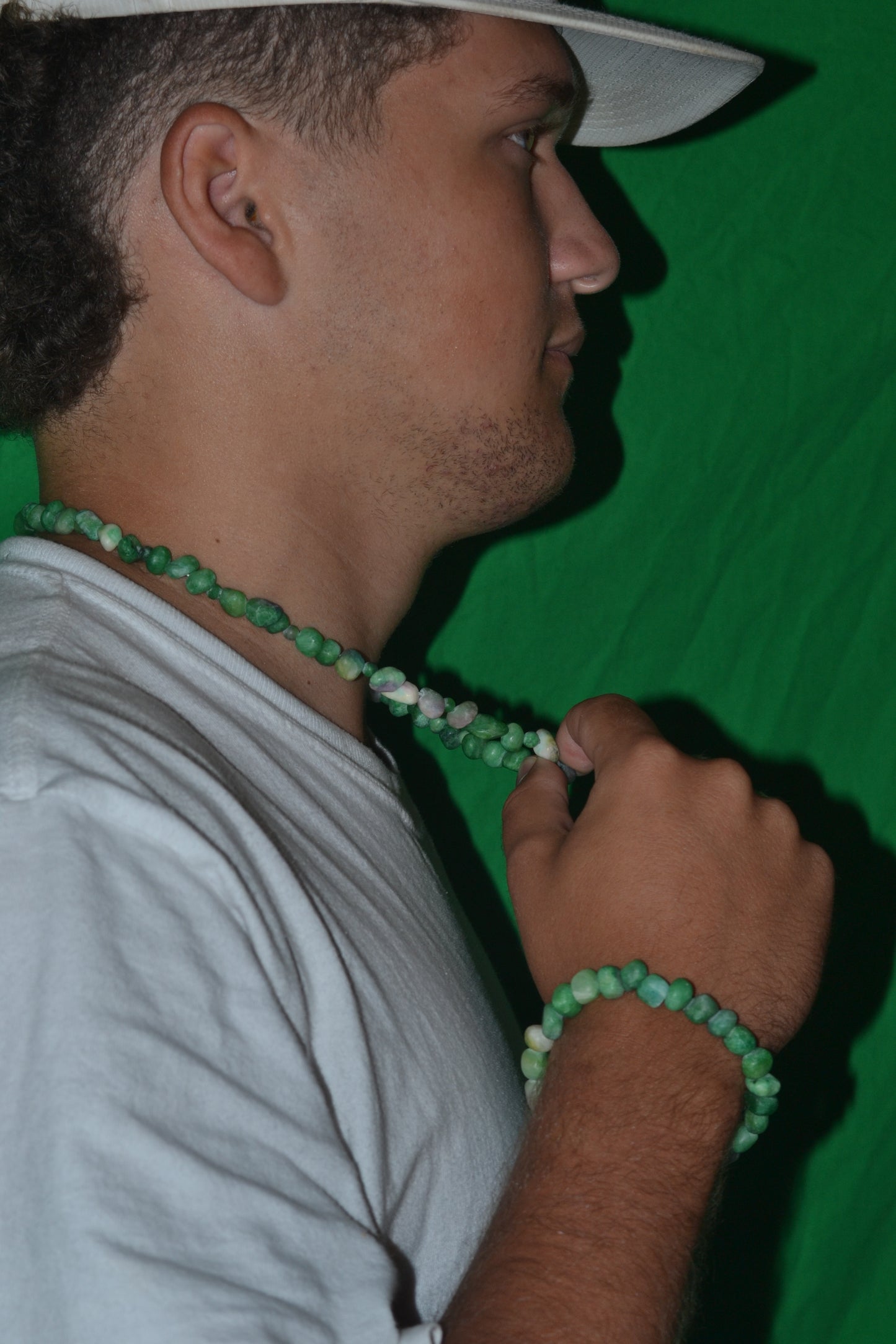 Raw Jade Choker & Bracelet Set – Wild Heart Energy & Earth Beauty (18")