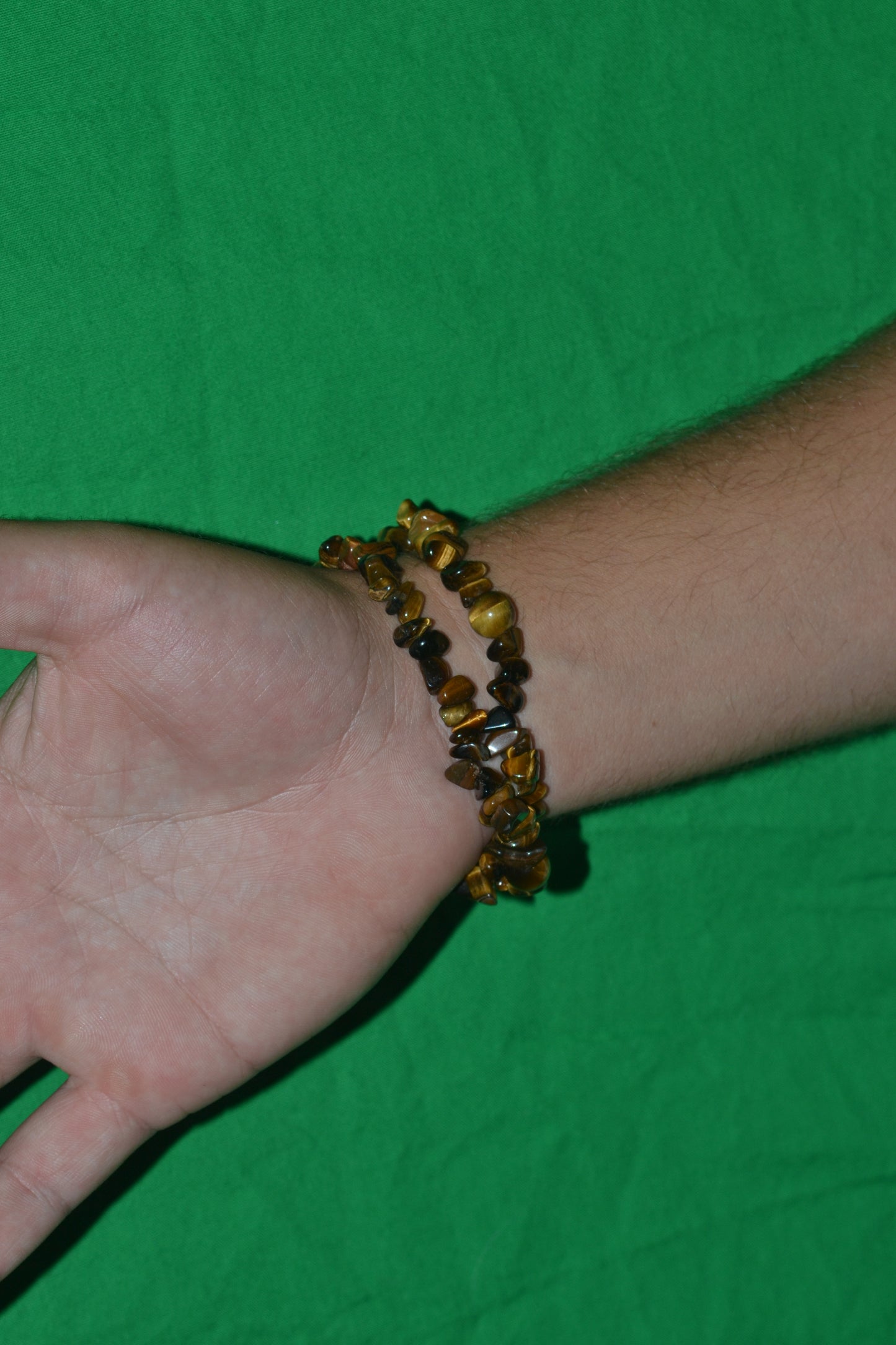 Tiger’s Eye Chip Choker with 8mm Round Spacers – Bold Energy (16”)