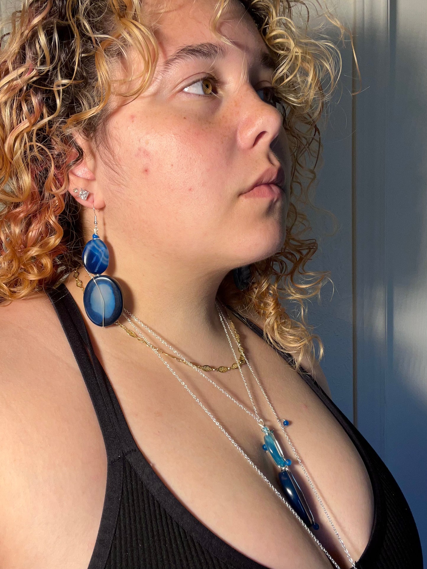 Blue Lace Agate Earrings 💙🩵