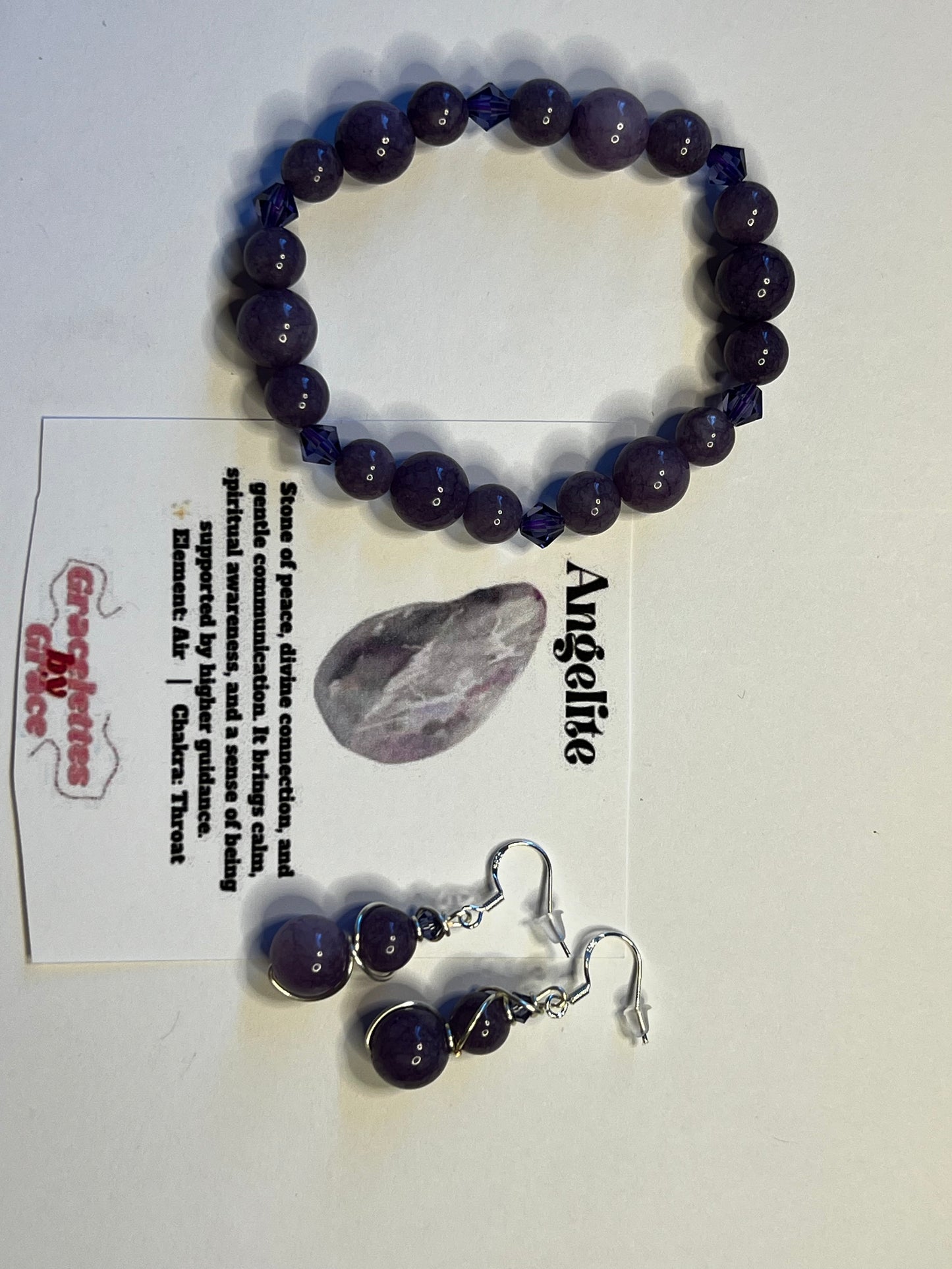 Angelite Bracelet and Earrings Set – Peace, Connection & Truth