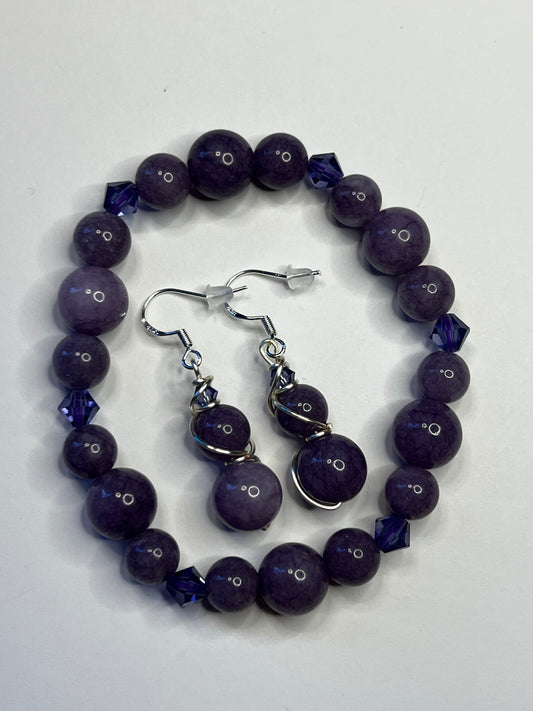 Angelite Bracelet and Earrings Set – Peace, Connection & Truth