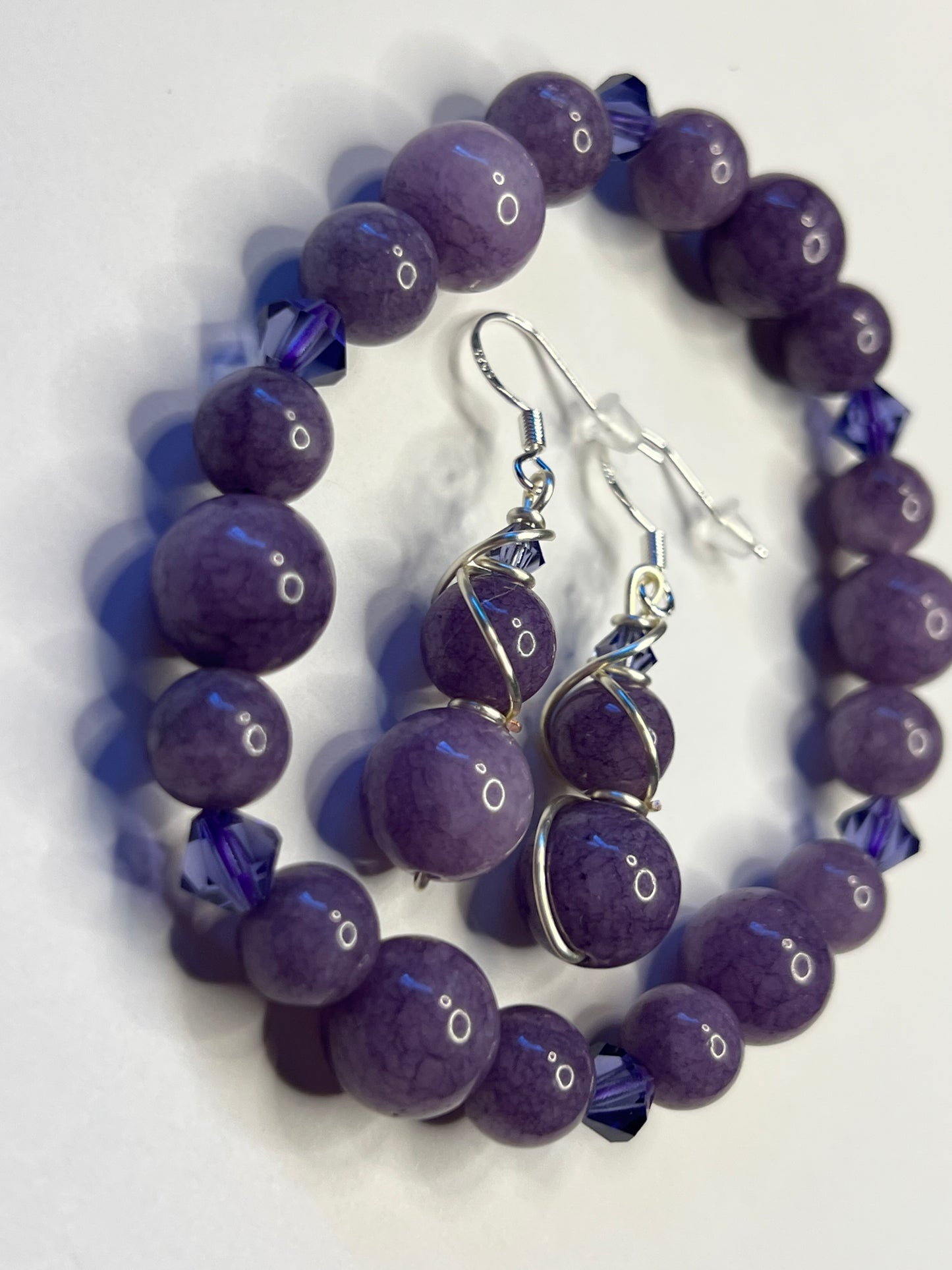 Angelite Bracelet and Earrings Set – Peace, Connection & Truth
